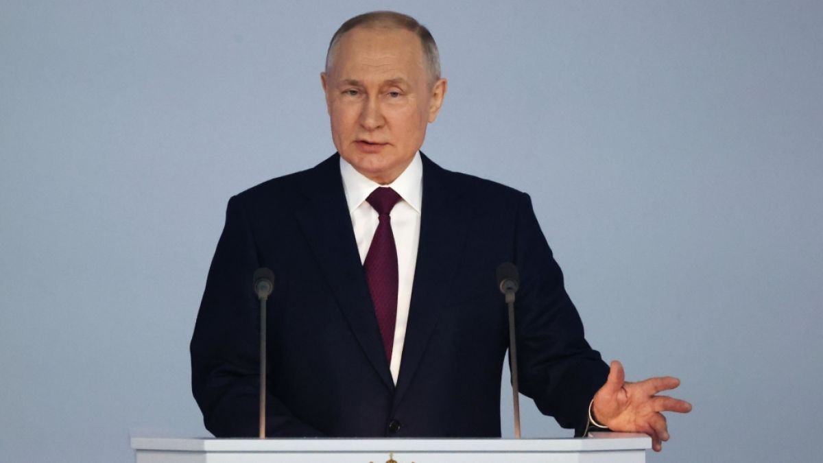 Wladimir Putin bei seiner Rede am 21.02.2023. (Foto)