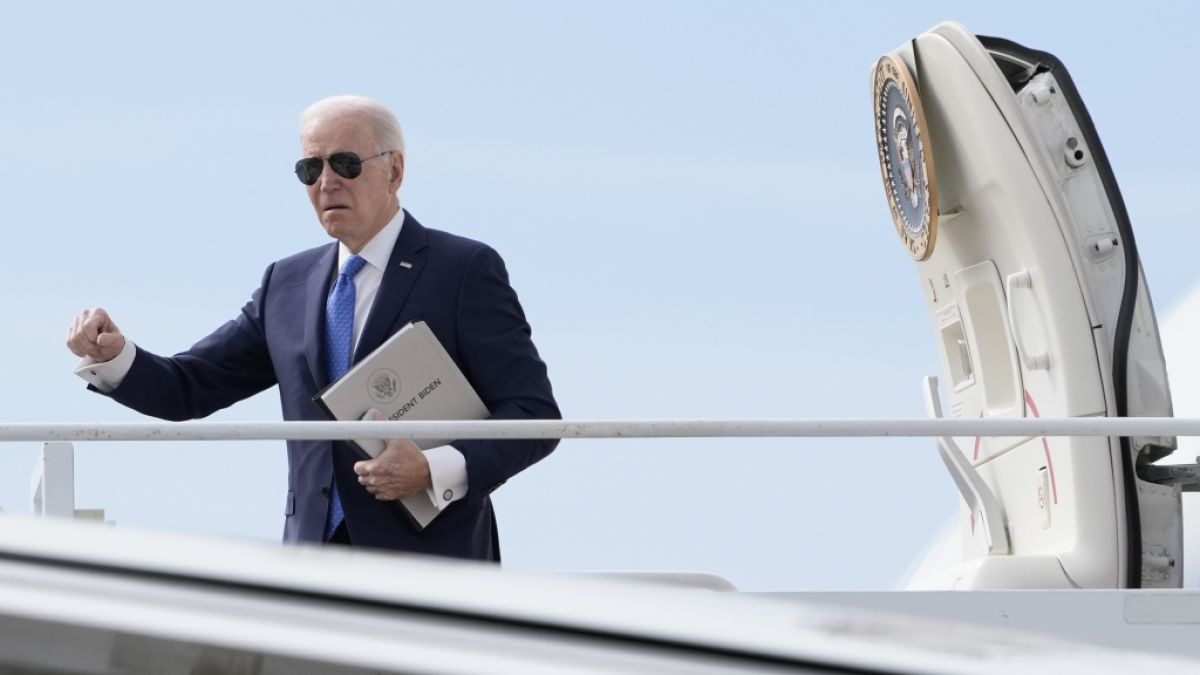 Joe Biden bei seiner Ankunft in Minnesota. (Foto)