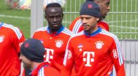 Sadio Mané (l.) und Leroy Sané bei einem FC-Bayern-Training.