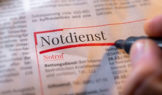 Adressen für Bereitschaftsdienste und Notfallkliniken in Ihrer Region im Überblick.