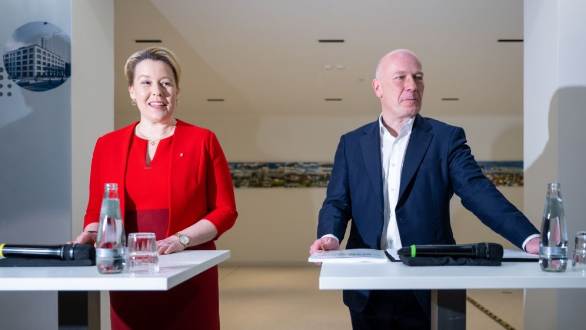 Berlin regierende Bürgermeisterin Franziska Giffey (SPD) und Kai Wegner (CDU). (Foto)