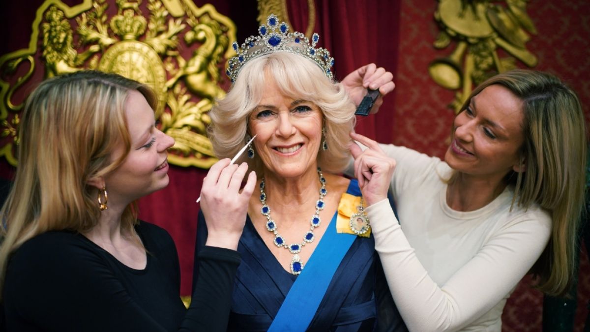 Die neue Wachsfigur der Queen Camilla im Wachsfigurenkabinett Madame Tussauds in London. (Foto)