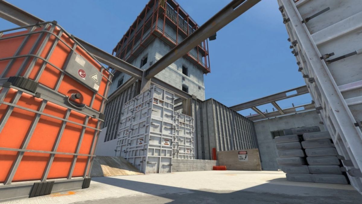 Die CS:GO-Map Vertigo spielt auf einem Wolkenkratzer-Baustellengerüst hoch über den Dächern einer Stadt und bietet den Terrorists und CTs ein Szenario in luftigen Höhen. (Foto)