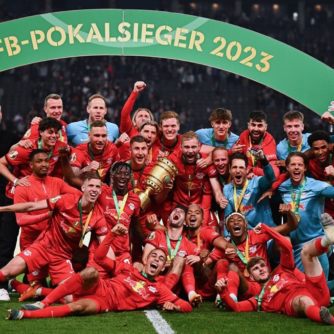 So feiert RB Leipzig den Pokalsieg gegen Eintracht Frankfurt