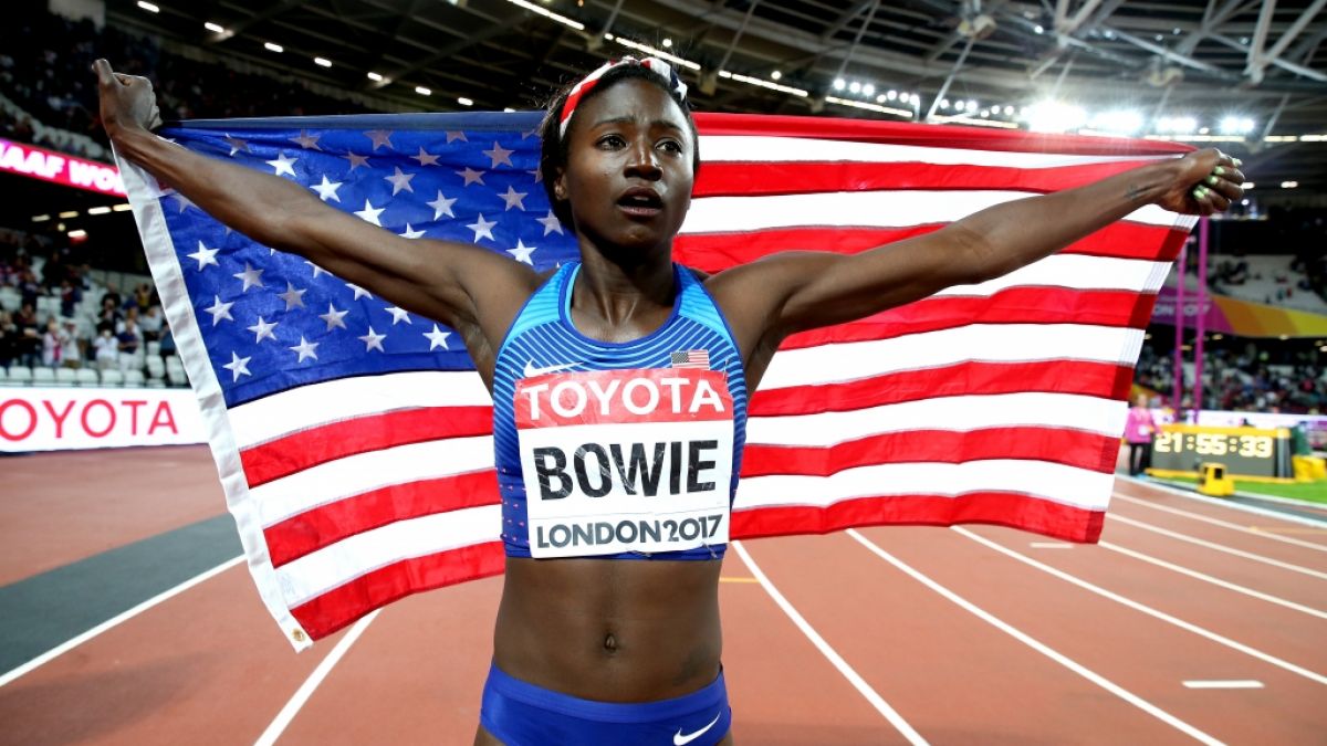 Die verstorbene Olympiasiegerin Tori Bowie (32) soll in den Wehen gelegen haben, als sie starb. (Foto)