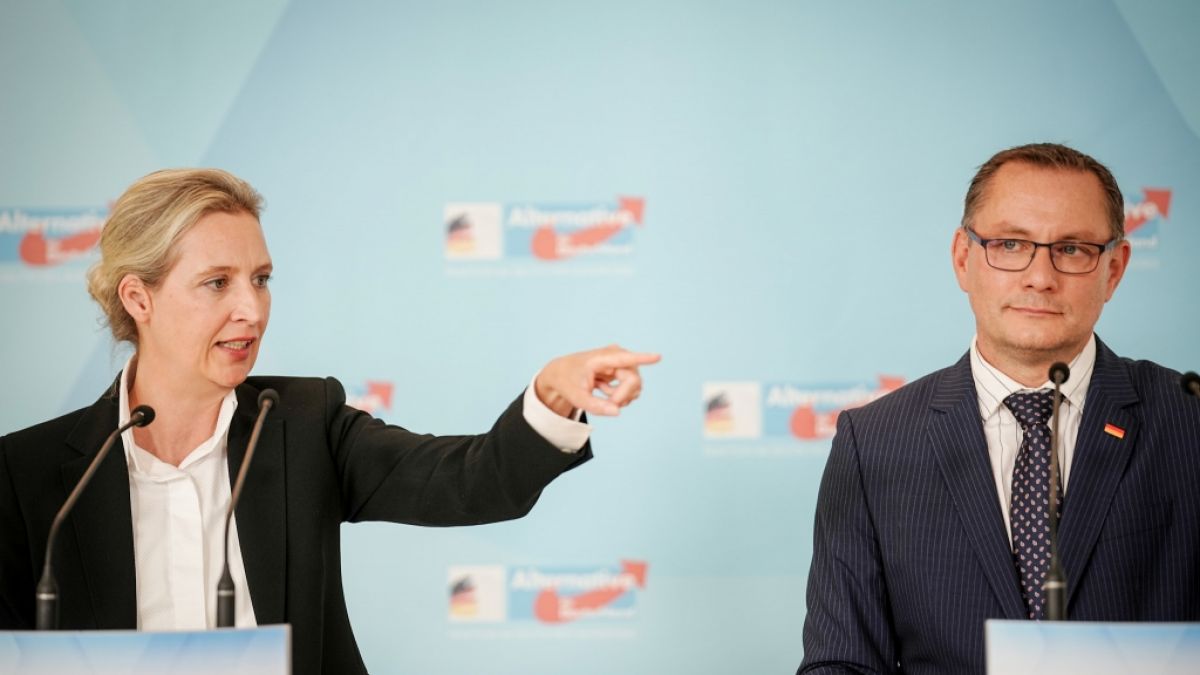Wenn es nach der AfD-Parteispitze in Person von Alice Weidel und Tino Chrupalla geht, wird die Alternative für Deutschland bei der Bundestagswahl 2025 einen Kanzlerkandidaten stellen. (Foto)
