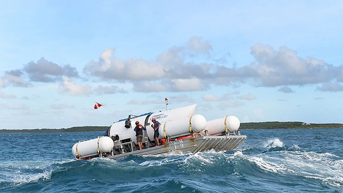 Dieses undatierte von OceanGate Expeditions herausgegebene Foto zeigt das Tauchboot "Titan". (Foto)