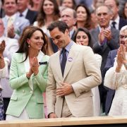 Prinzessin Kate mit Rodger Federer und seiner Frau Mirka in Wimbledon.