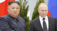 Kim Jong-un (links) soll Raketen an Wladimir Putins Truppen geliefert haben.