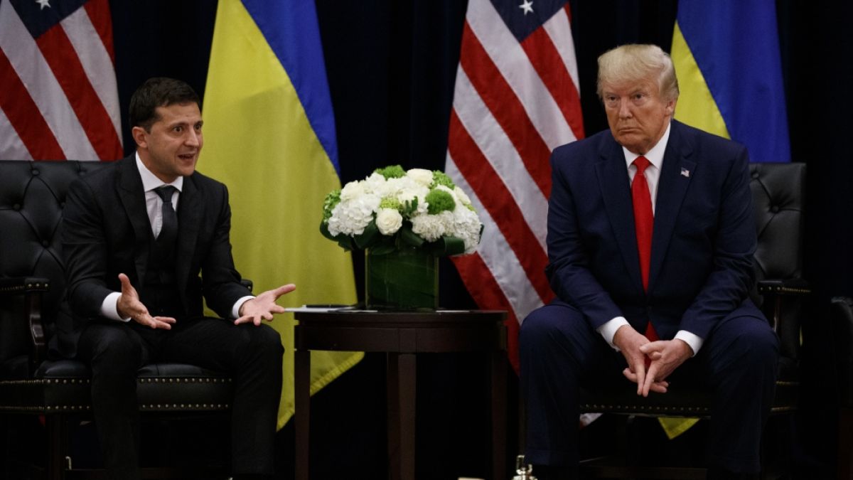 Wolodymyr Selenskyj (l.) will den genauen Friedensplan von Donald Trump (r.) wissen. Hier trafen sich die beiden Präsidenten bei der UN-Generalversammlung 2019. (Foto)