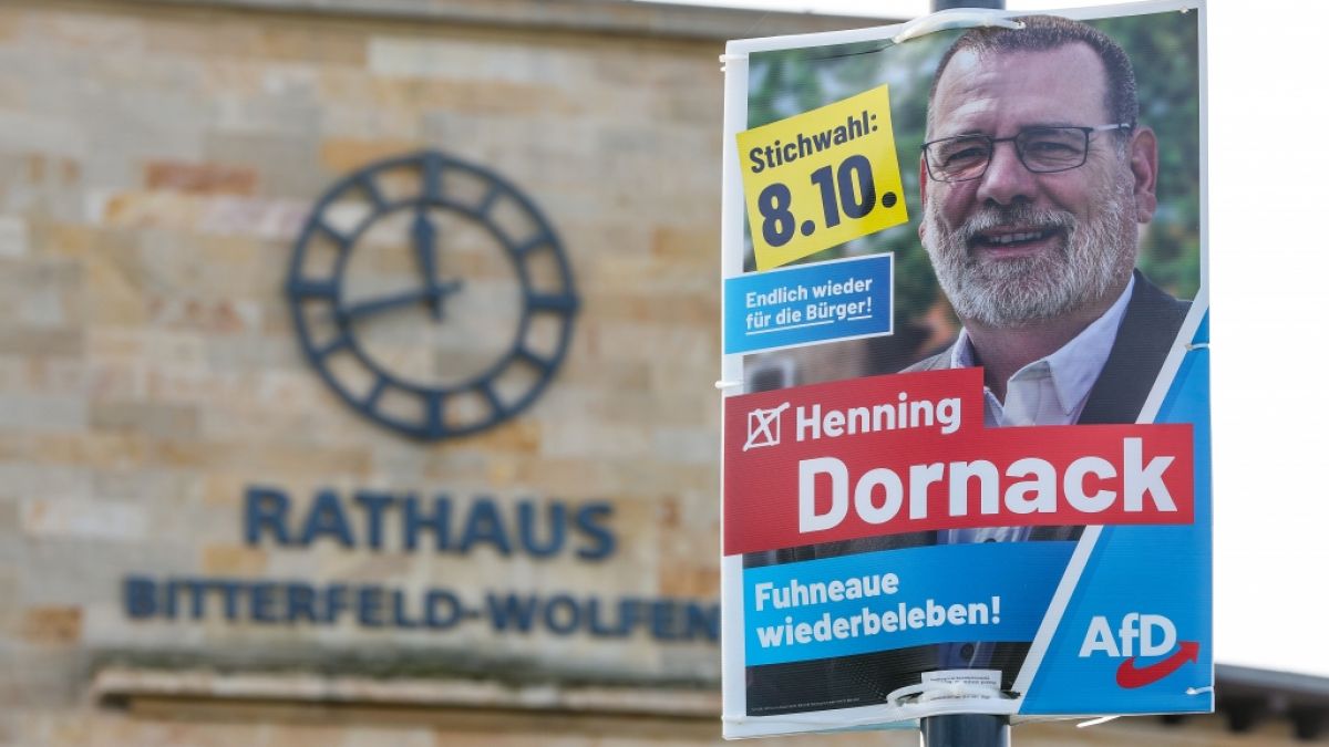 AfD-Kandidat Henning Dornack hat die Stichwahl zum Oberbürgermeister in Bitterfeld-Wolfen verloren. (Foto)