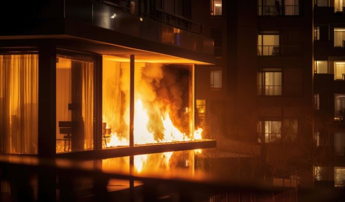 Ein Brandereignis in einer bebauten Umgebung kann erheblichen Schaden verursachen und Menschenleben gefährden. (Symbolbild).