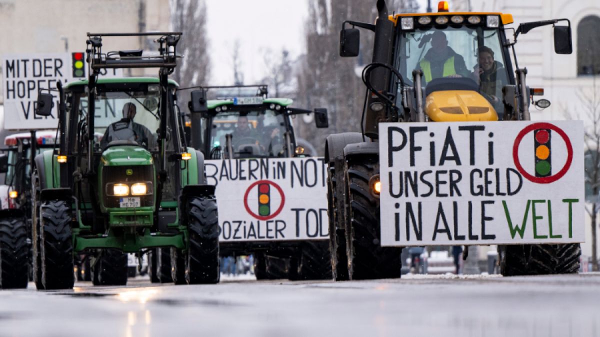 In München blockieren die Bauern mit ihren Protesten die Innenstadt. (Foto)