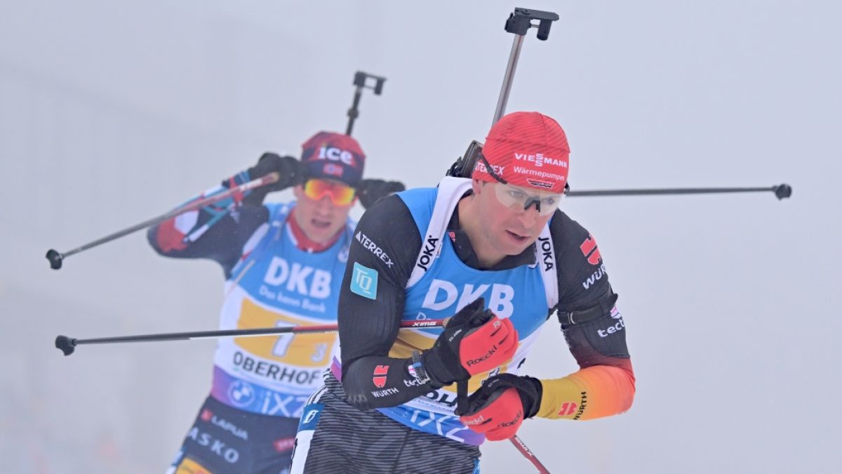 Wie schneiden die deutschen Athleten um Philipp Nawrath (vorn) beim Biathlon-Weltcup 2024 in Ruhpolding ab? (Foto)