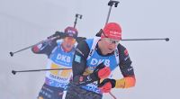 Wie schneiden die deutschen Athleten um Philipp Nawrath (vorn) beim Biathlon-Weltcup 2024 in Ruhpolding ab?