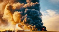Eine Kunststofffabrik unweit von Rostow am Don im Süden Russlands stand nach einer Explosion lichterloh in Flammen (Symbolfoto).