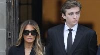 Melania Trump und Sohn Barron bei der Beerdigung ihrer Mutter.