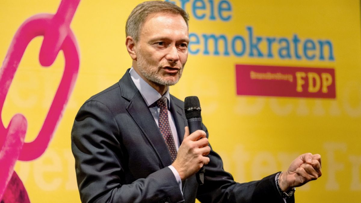 Bundesfinanzminister Christian Lindner spricht auf einer FDP-Veranstaltung. (Foto)
