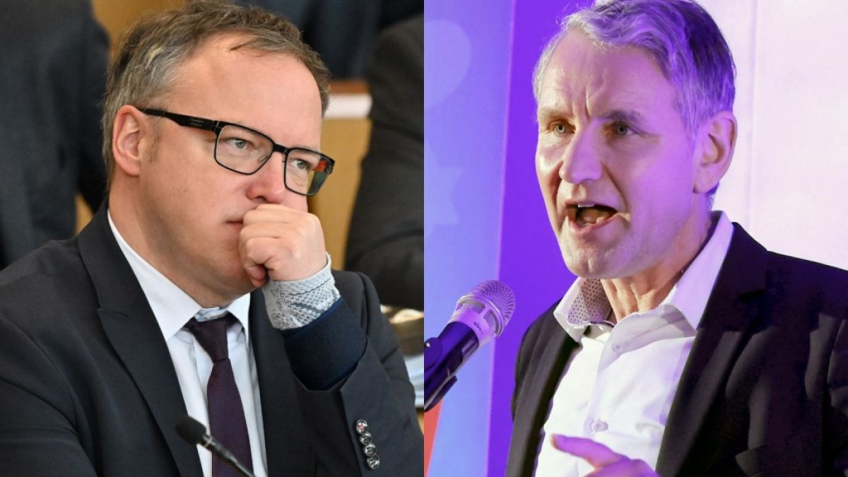 Am 11. April 2024 treten Mario Voigt (CDU) und Björn Höcke (AfD) als Spitzenkandidaten zur Landtagswahl in Thüringen im TV-Duell gegeneinander an. (Foto)