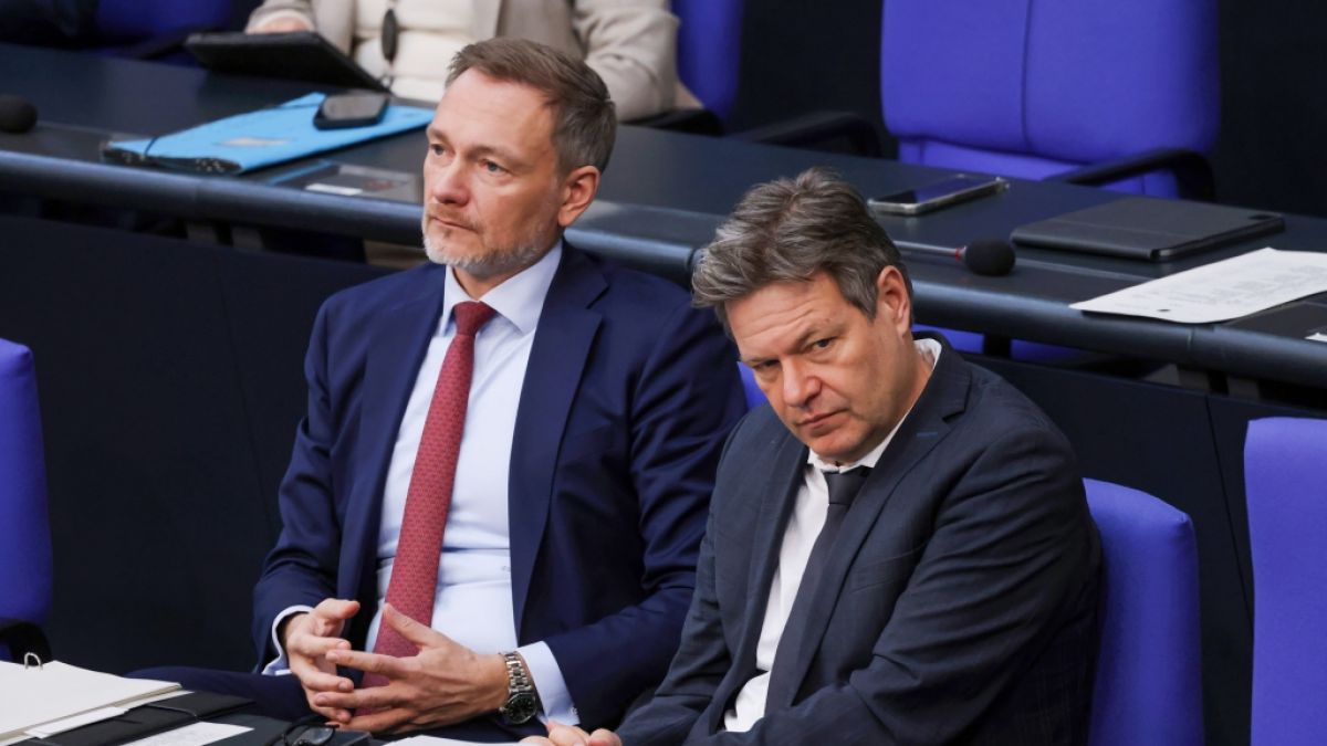 Christian Lindner und Robert Habeck sitzen nebeneinander auf der Regierungsbank. (Foto)