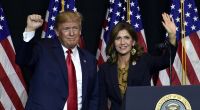 Donald Trump und Kristi Noem im Jahr 2018.