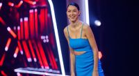 Rebecca Mir kann ihre Fans mit einem Transparent-Rock nicht überzeugen.
