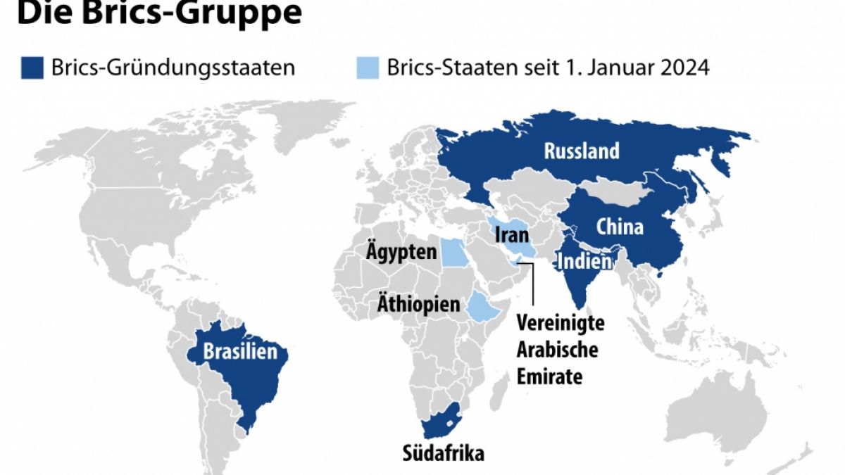 Welche Nationen haben sich der Brics-Gruppe angeschlossen? (Foto)