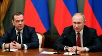 Putin-Freund Dmitri Medwedew (l.) greift Polen mit üblen Worten an.