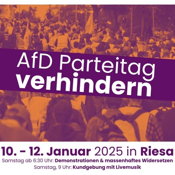 Widersetzen Protest zum AFD-Parteitag am 11.01.2025 in Riesa. 