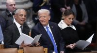 Barack Obama und Donald Trump beim Staatsbegräbnis von Jimmy Carter.