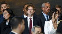 Meta-Boss Mark Zuckerberg (Mitte) bei der Amtseinführung von Donald Trump.