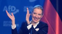Alice Weidel musste sich nach dem Wahlkampfauftakt der AfD in Halle den kritischen Fragen von ARD-Moderatorin Jessy Wellmer stellen.