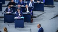 Einer der Politik-Aufreger der Woche: CDU-Chef Friedrich Merz (vorn) sicherte sich im Bundestag mit Stimmen der AfD eine Mehrheit für einen Unions-Antrag zur Migrationspolitik.