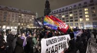 Gegendemonstration zum 80. Jahrestag des Gedenkens in Dresden, am 13.02.2025