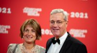 Norbert Röttgen (CDU) und seine Frau Ebba Herfs-Röttgen im Jahr 2021 bei der Preisverleihung des 