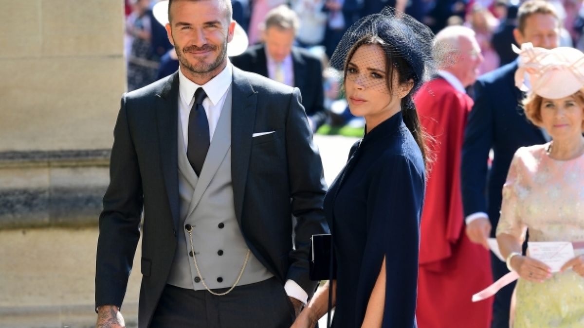 Im Mai 2018 feierten David Beckham und seine Ehefrau Victoria noch als Gäste bei Prinz Harrys und Meghan Markles Hochzeit mit. (Foto)