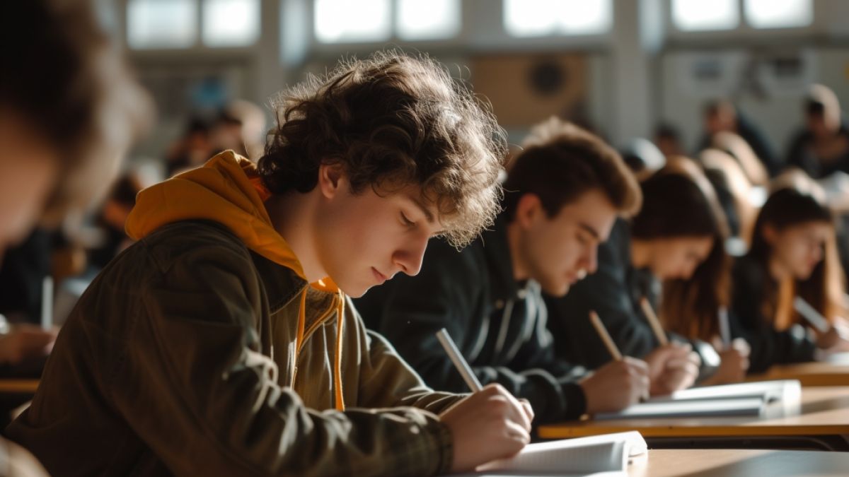 Schülerinnen und Schüler schreiben ihre Abschlussprüfung. Schülerinnen und Schüler schreiben ihre Abschlussprüfung. (Foto)