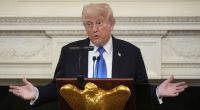Donald Trump während seines Auftritts im Weißen Haus.