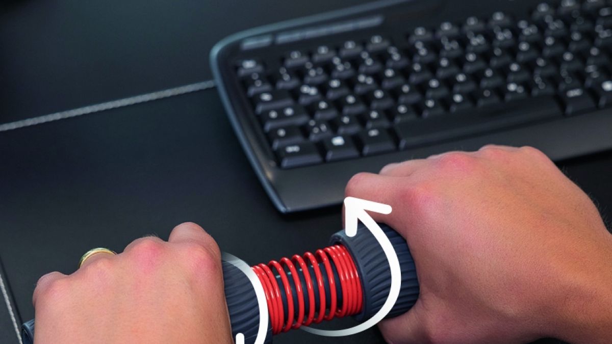 Den Unterarmtrainer eignet sich für Zuhause, Büro und unterwegs. (Foto)
