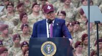 US-Präsident Donald Trump polterte in seiner Rede auf dem Militärstützpunkt Fort Bragg gegen die Proteste im kalifornischen Los Angeles.