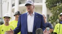 Donald Trump während des Interviews vor dem Weißen Haus.