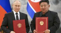 Auf die Unterstützung des Nordkorea-Machthabers Kim Jong-un kann sich Wladimir Putin voraussichtlich auch künftig verlassen.