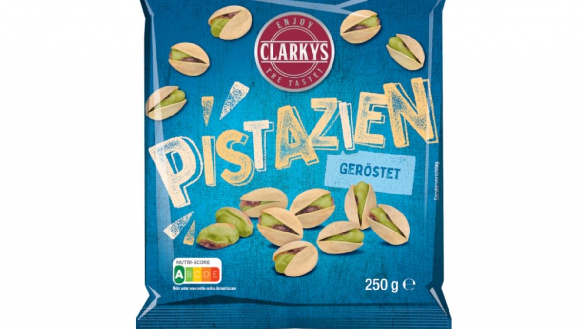 Vom Netto-Rückruf im Sommer 2025 sind die "Clarky's Pistazien geröstet" in der 250-Gramm-Packung betroffen. Vom Netto-Rückruf im Sommer 2025 sind die "Clarky's Pistazien geröstet" in der 250-Gramm-Packung betroffen. (Foto)