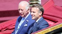 Bei der gemeinsamen Kutschfahrt mit Emmanuel Macron ließ sich König Charles III. nichts anmerken.