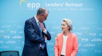 Friedrich Merz im Gespräch mit Ursula von der Leyen.