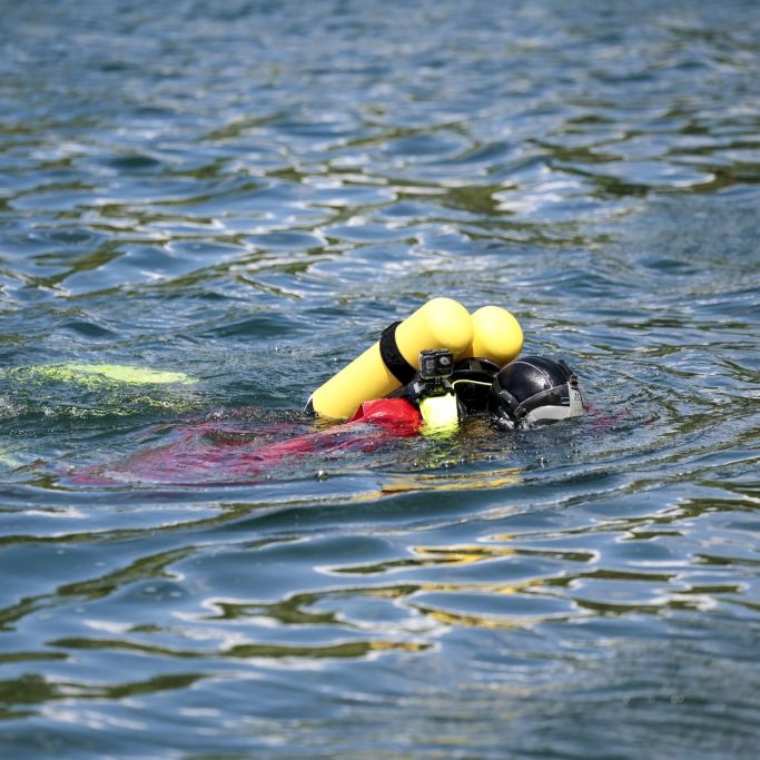 Team mit Rettungshund in Reichenau im Einsatz
