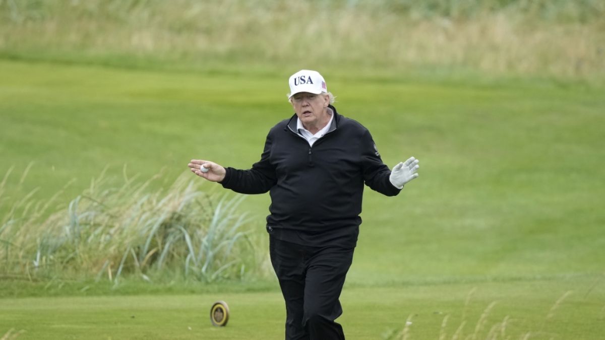 Donald Trump reiste zum Golfspielen nach Schottland. (Foto)