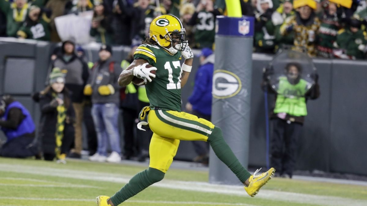 Davante Adams von den Green Bay Packers zelebriert im Spiel gegen die Seattle Seahawks in den Playoffs, am 13.01.2020. (Symbolbild) (Foto)