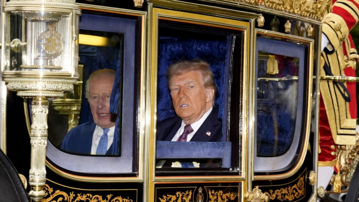 Aufmerksamen Beobachtern fiel auf, dass Donald Trumps Lippen beim Staatsbesuch in Großbritannien ungewöhnlich blass aussahen. (Foto)