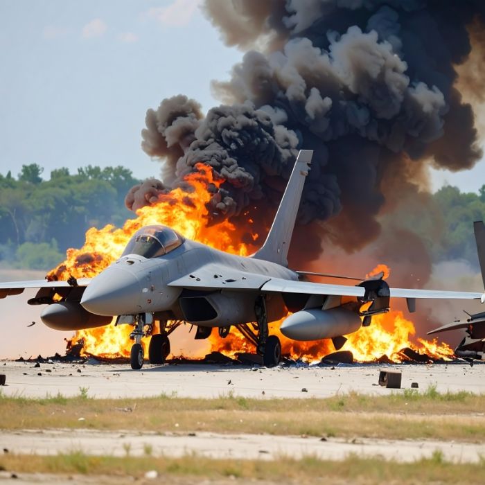 Gigantischer Feuerball - Kampfjet stürzt bei Flugshow ab
